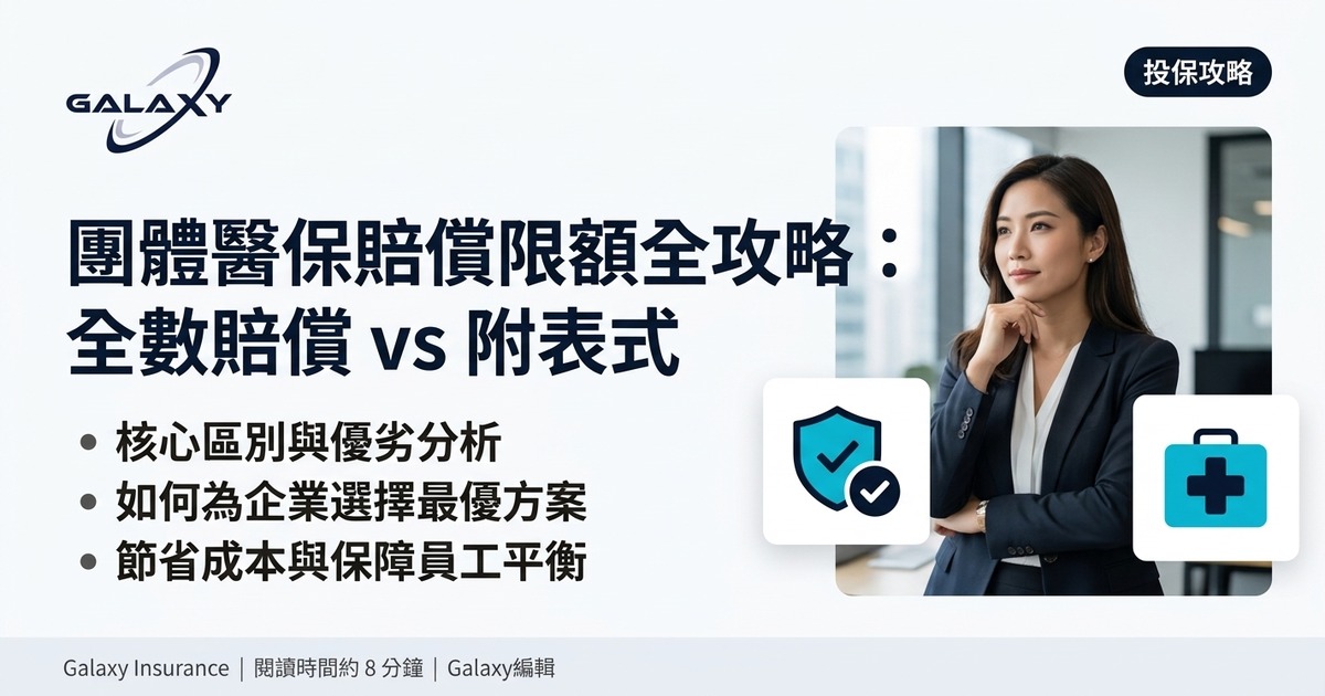 團體醫保賠償限額全攻略:全數賠償 vs 附表式?房租、手術、年度上限點睇