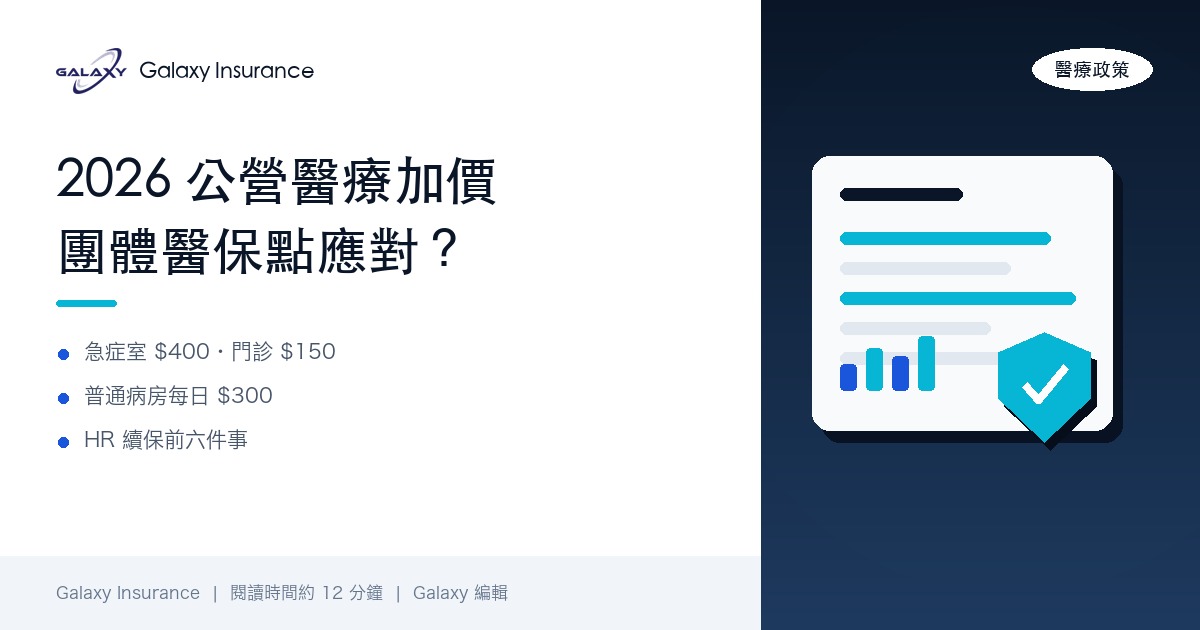 急症室 $400、普通病房每日 $300:2026 公營醫療收費改革對團體醫保同員工有咩影響?